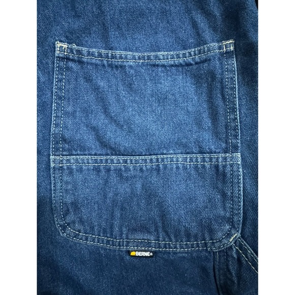 Y2k Berne Washed Blue Denim Bib Overalls 50" Work Farm Grandpacore DEADSTOCK - Picture 7 of 8